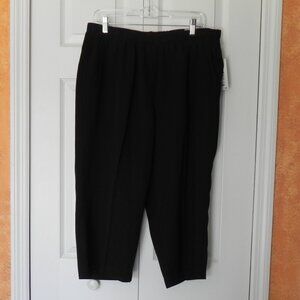 Alia Plus Black Capri Pants Pull-on Microfiber Twill Size 18W